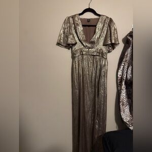 SHEIN Gold Metallic Trim Dress